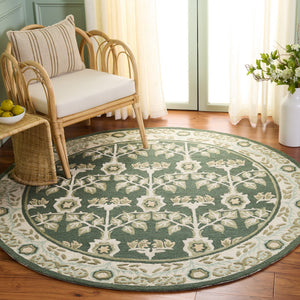 Safavieh Earthly Hand-Tufted Green And Ivory Transitional Area Rug With Botanical Motifs, Plush Wool Blend 6'-0" x 9'-0" ET215Y-6