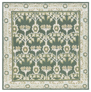 Safavieh Earthly Hand-Tufted Green Ivory Runner Rug With Transitional Botanical Motif, Plush Low Pile Elegance 2'-3" x 8'-0" ET215Y-28