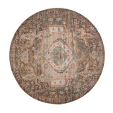 AMER Rugs Eternal Lisbon ETE-11 Power-Loomed Machine Made Polypropylene Transitional Medallion Rug Taupe 6'7" x 6'7"R