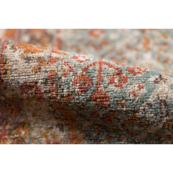 AMER Rugs Eternal Pierson ETE-15 Power-Loomed Machine Made Polypropylene Transitional Bordered Rug Teal 6'7" x 6'7"R