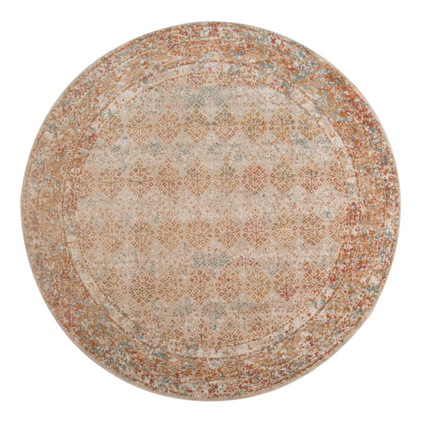 AMER Rugs Eternal Pierson ETE-16 Power-Loomed Machine Made Polypropylene Transitional Bordered Rug Beige 6'7" x 6'7"R