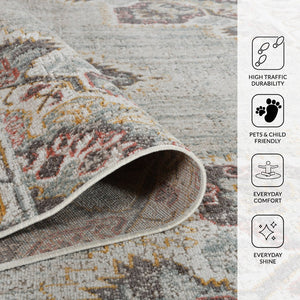 Amer Rugs Eternal Farmhouse Medallion Power-loom Area Rug – Vintage Charm And Durability For Any Space Beige,Sand Polypropylene Ete202776