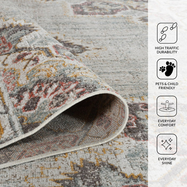 Amer Rugs Eternal Farmhouse Medallion Power-loom Area Rug – Vintage Charm And Durability For Any Space Beige,Sand Polypropylene Ete202776
