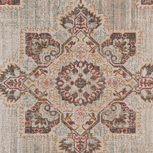 AMER Rugs Eternal Witney ETE-20 Power-Loomed Machine Made Polypropylene Transitional Medallion Rug Beige 6'7" x 6'7"R