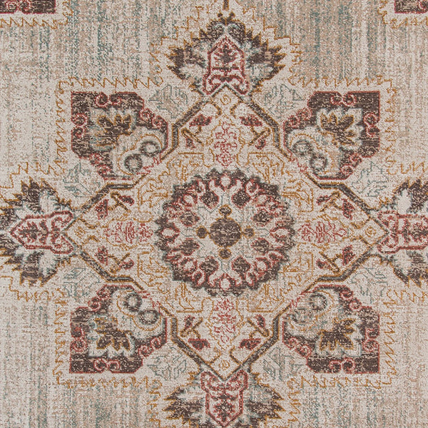 AMER Rugs Eternal Witney ETE-20 Power-Loomed Machine Made Polypropylene Transitional Medallion Rug Beige 6'7" x 6'7"R