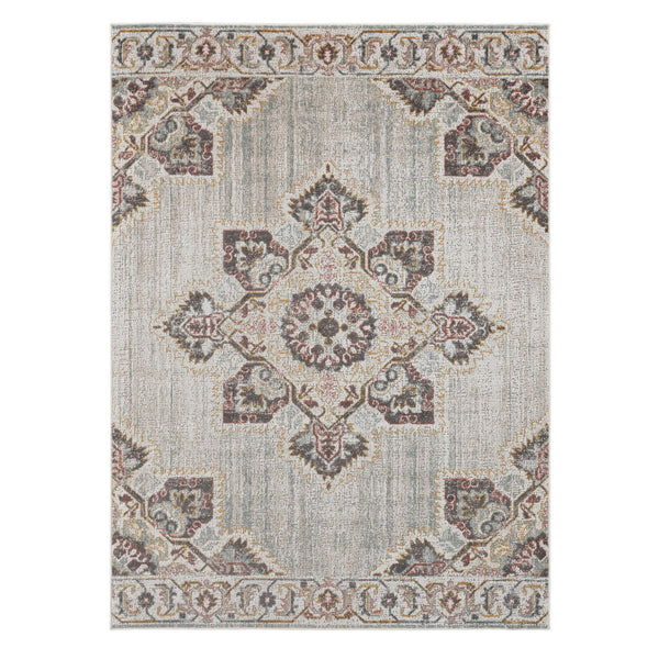 AMER Rugs Eternal Medallion Farmhouse Polypropylene Area Rug for High Traffic Living Spaces Vintage Style 3'11" X 5'11" ETE20311511