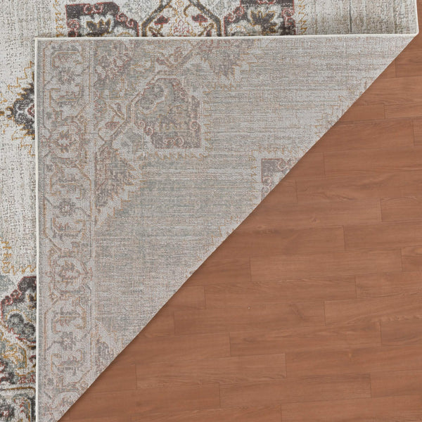 Eternal Medallion Farmhouse Polypropylene Area Rug for High Traffic Living Spaces Vintage Style