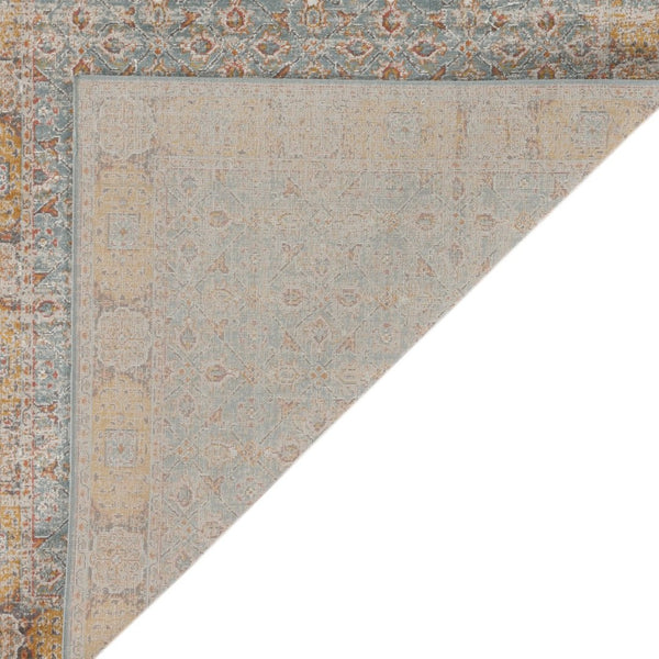 Amer Rugs Eternal Farmhouse Bordered Area Rug - Vintage Charm, Durable Design For Timeless Home Elegance Teal,Gold Polypropylene Ete272776