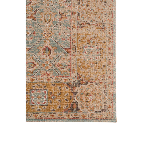 AMER Rugs Eternal Watton ETE-27 Power-Loomed Machine Made Polypropylene Transitional Bordered Rug Teal 6'7" x 6'7"R