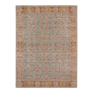 AMER Rugs Eternal Watton ETE-27 Power-Loomed Machine Made Polypropylene Transitional Bordered Rug Teal 5'7" x 7'6"