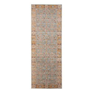 Amer Rugs Eternal Farmhouse Bordered Area Rug - Vintage Charm, Durable Design For Timeless Home Elegance Teal,Gold Polypropylene Ete272776