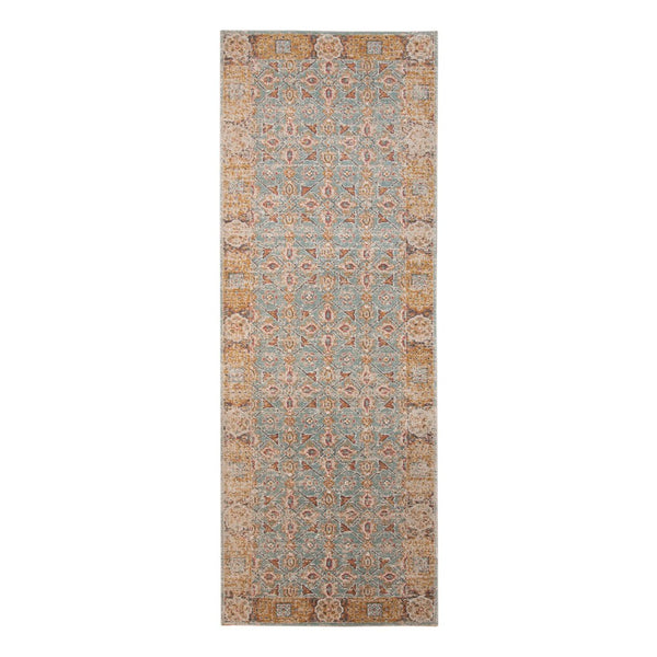 Amer Rugs Eternal Farmhouse Bordered Area Rug - Vintage Charm, Durable Design For Timeless Home Elegance Teal,Gold Polypropylene Ete272776