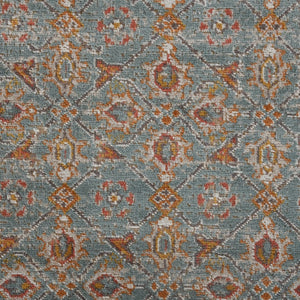 Amer Rugs Eternal Farmhouse Bordered Area Rug - Vintage Charm, Durable Design For Timeless Home Elegance Teal,Gold Polypropylene Ete272776