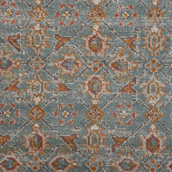 Amer Rugs Eternal Farmhouse Bordered Area Rug - Vintage Charm, Durable Design For Timeless Home Elegance Teal,Gold Polypropylene Ete272776