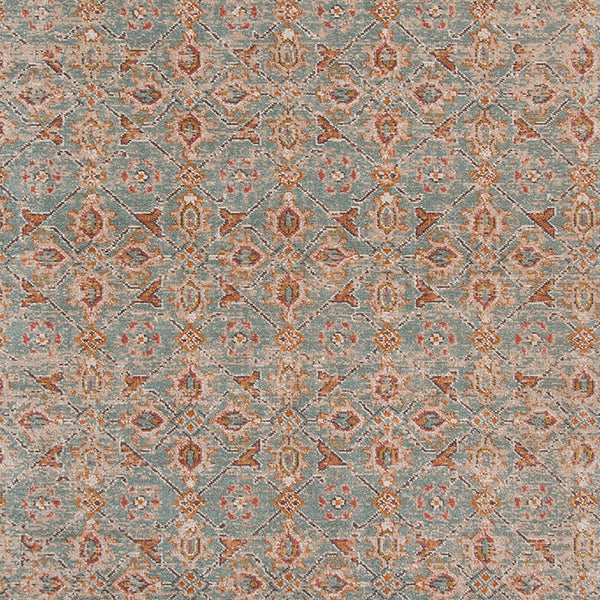AMER Rugs Eternal Watton ETE-27 Power-Loomed Machine Made Polypropylene Transitional Bordered Rug Teal 6'7" x 6'7"R