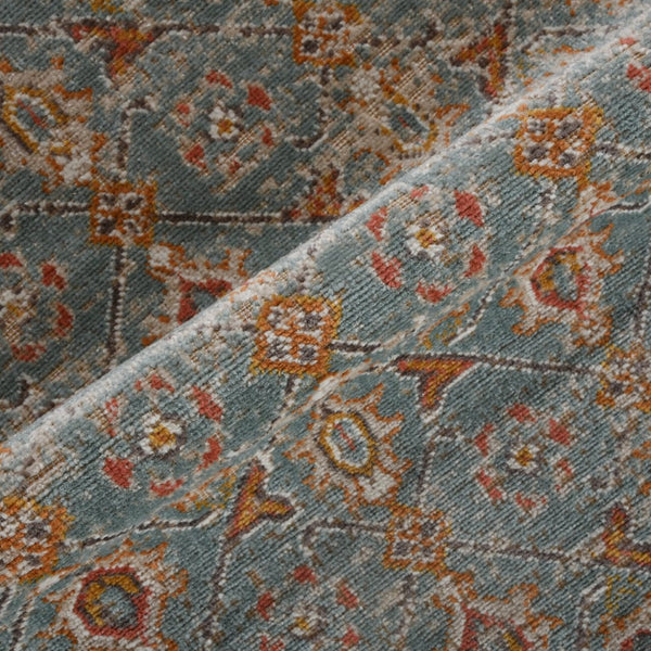 Amer Rugs Eternal Farmhouse Bordered Area Rug - Vintage Charm, Durable Design For Timeless Home Elegance Teal,Gold Polypropylene Ete272776