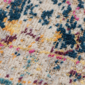 AMER Rugs Eternal Waltham ETE-28 Power-Loomed Machine Made Polypropylene Transitional Floral Rug Turquoise 6'7" x 6'7"R