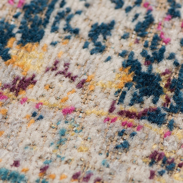 AMER Rugs Eternal Waltham ETE-28 Power-Loomed Machine Made Polypropylene Transitional Floral Rug Turquoise 6'7" x 6'7"R