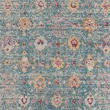 AMER Rugs Eternal Waltham ETE-28 Power-Loomed Machine Made Polypropylene Transitional Floral Rug Turquoise 6'7" x 6'7"R