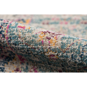 AMER Rugs Eternal Waltham ETE-28 Power-Loomed Machine Made Polypropylene Transitional Floral Rug Turquoise 6'7" x 6'7"R