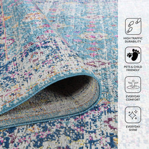 Eternal Vintage Floral Power-loomed Polypropylene Area Rug for Living and Dining Rooms