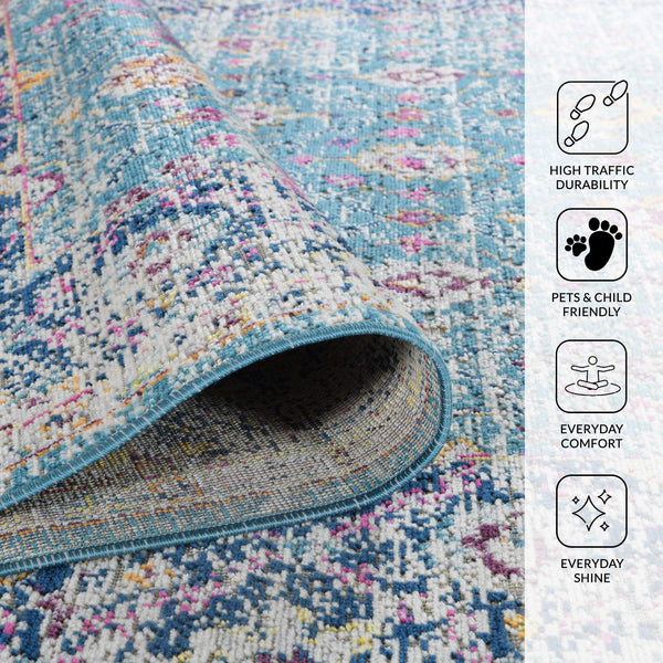 Eternal Vintage Floral Power-loomed Polypropylene Area Rug for Living and Dining Rooms