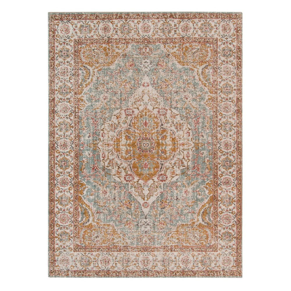 Amer Rugs Eternal Farmhouse Oriental Area Rug - Vintage Elegance With Rich Colors For Traditional Homes Sea Mist,Ivory Polypropylene Ete32203