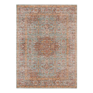 AMER Rugs Eternal Raysley ETE-30 Power-Loomed Machine Made Polypropylene Transitional Bordered Rug Sea Green 5'7" x 7'6"