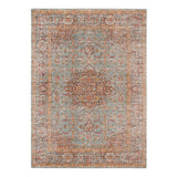 AMER Rugs Eternal Raysley ETE-30 Power-Loomed Machine Made Polypropylene Transitional Bordered Rug Sea Green 5'7" x 7'6"