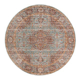 AMER Rugs Eternal Raysley ETE-30 Power-Loomed Machine Made Polypropylene Transitional Bordered Rug Sea Green 6'7" x 6'7"R