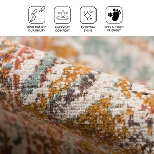 Eternal Oriental Vintage Style Polypropylene Area Rug for Large Living Rooms