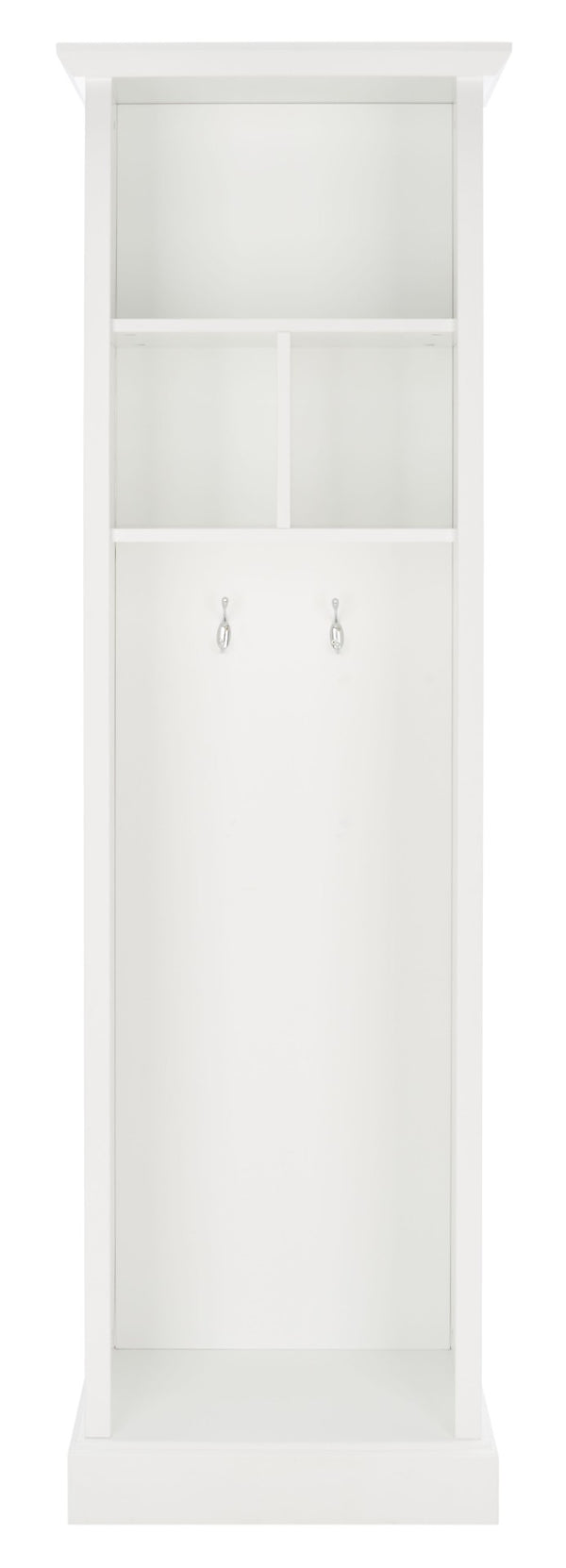 Safavieh Layli Entryway Storage Hall Tree - Farmhouse Charm With Hooks & Open Shelves For Organization White ETG2100A