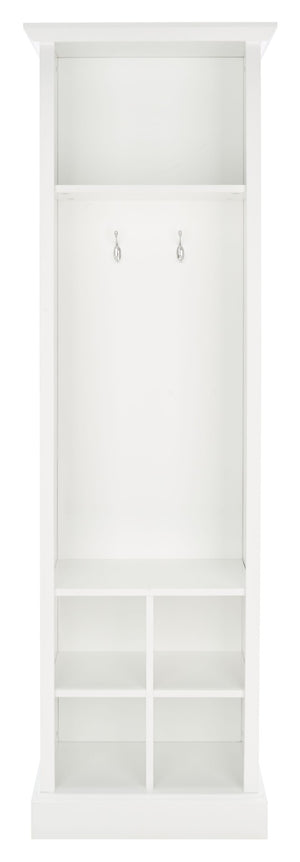 Safavieh Surrey Elegant Hall Tree With 6 Open Shelves And 2 Hooks For Organized Entryway Storage Solutions White ETG2101A