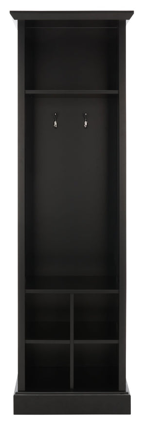 Safavieh Surrey Elegant Hall Tree With 6 Open Shelves And 2 Hooks For Organized Entryway Storage Solutions Black ETG2101B