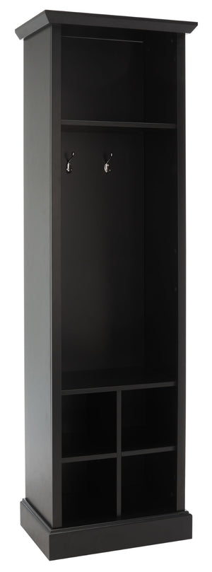 Safavieh Surrey Elegant Hall Tree With 6 Open Shelves And 2 Hooks For Organized Entryway Storage Solutions Black ETG2101B