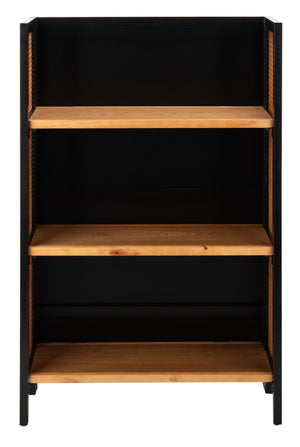 Safavieh Franz 3-Shelf Open Top Etagere - Modern Coastal Charm With Black Frame & Natural Cane Accent Design ETG2105A