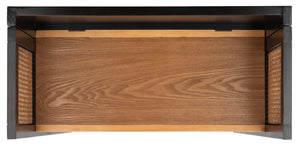 Safavieh Franz 3-Shelf Open Top Etagere - Modern Coastal Charm With Black Frame & Natural Cane Accent Design ETG2105A