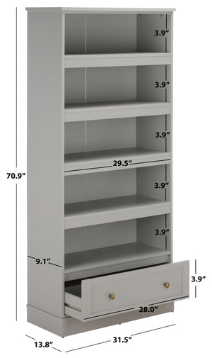 Shafa Bookcase With Drawer — Slim Vertical Storage For Books & DéCor, Engineered Wood, Compact Organizer