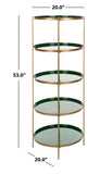 Safavieh Tia Round 5 Tier Etagere Hunter Green/Brass ETG3202C