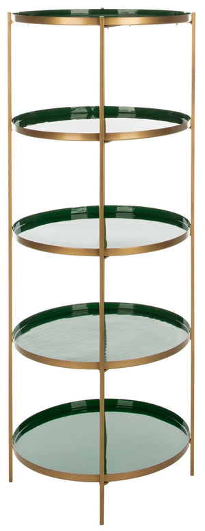 Safavieh Tia Round 5 Tier Etagere Hunter Green/Brass ETG3202C