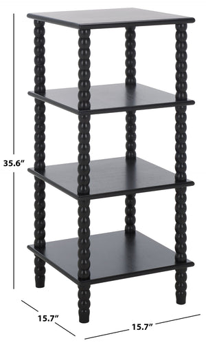 Safavieh Dilyn 4-Tier Shelving Unit - Stylish Vertical Storage For Books And Decor In Any Room Or Office Matte Black ETG5702B