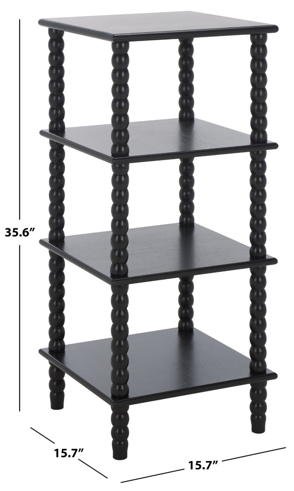 Safavieh Dilyn 4-Tier Shelving Unit - Stylish Vertical Storage For Books And Decor In Any Room Or Office Matte Black ETG5702B