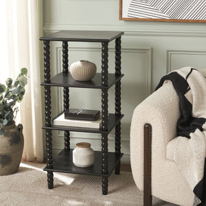 Safavieh Dilyn 4-Tier Shelving Unit - Stylish Vertical Storage For Books And Decor In Any Room Or Office Matte Black ETG5702B