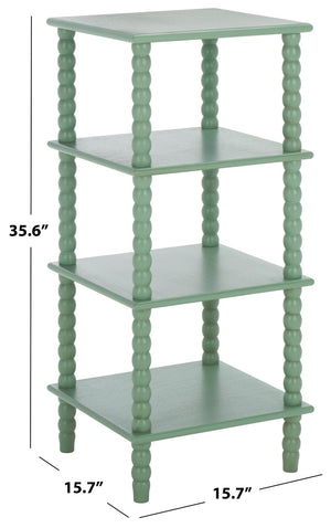 Safavieh Dilyn 4-Tier Shelving Unit - Stylish Vertical Storage For Books And Decor In Any Room Or Office Sage ETG5702D
