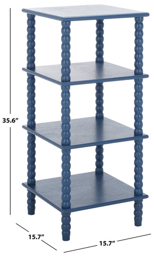 Safavieh Dilyn 4-Tier Shelving Unit - Stylish Vertical Storage For Books And Decor In Any Room Or Office Blue ETG5702E