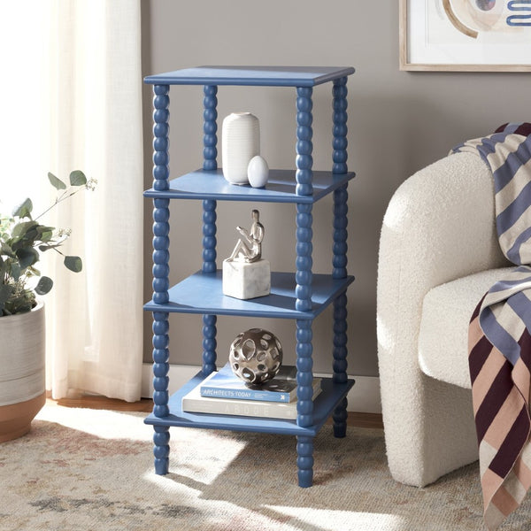 Safavieh Dilyn 4-Tier Shelving Unit - Stylish Vertical Storage For Books And Decor In Any Room Or Office Blue ETG5702E