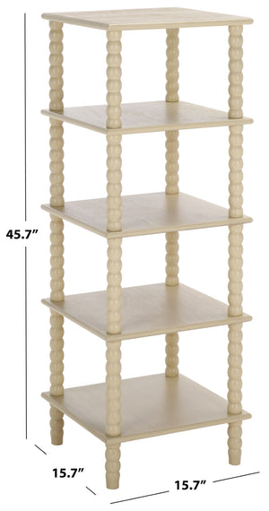 Safavieh Dilyn 5-Tier Shelving Unit - Stylish Storage Solution For Home, Office, And Compact Spaces Sand ETG5703A