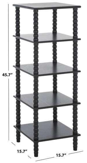 Safavieh Dilyn 5-Tier Shelving Unit - Stylish Storage Solution For Home, Office, And Compact Spaces Matte Black ETG5703B