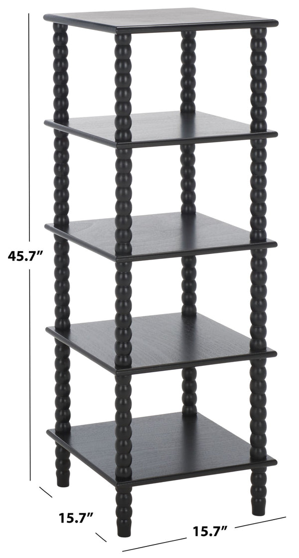 Safavieh Dilyn 5-Tier Shelving Unit - Stylish Storage Solution For Home, Office, And Compact Spaces Matte Black ETG5703B