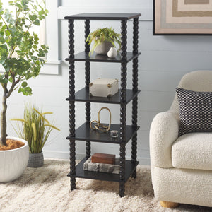 Safavieh Dilyn 5-Tier Shelving Unit - Stylish Storage Solution For Home, Office, And Compact Spaces Matte Black ETG5703B
